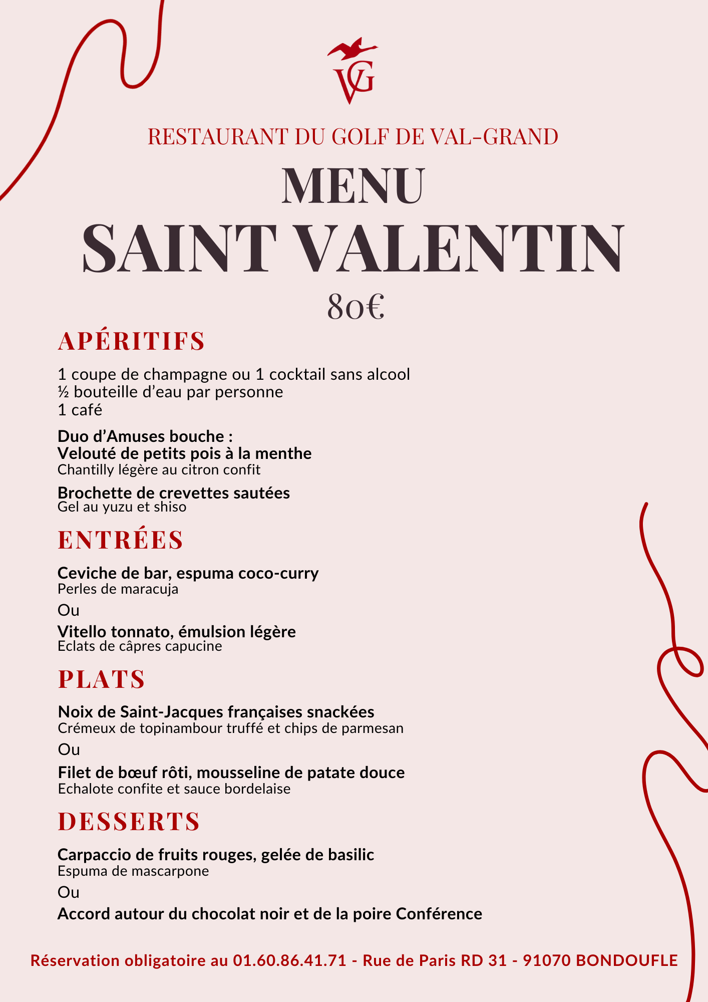 Menu de Saint-Valentin